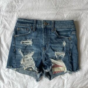 American Eagle American Flag Frayed Short Shorts